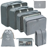 7/8/9/10-Pcs Travel Organizer Packing Cubes Set – Portable Luggage Storage Bags for Clothes, Shoes & Accessories