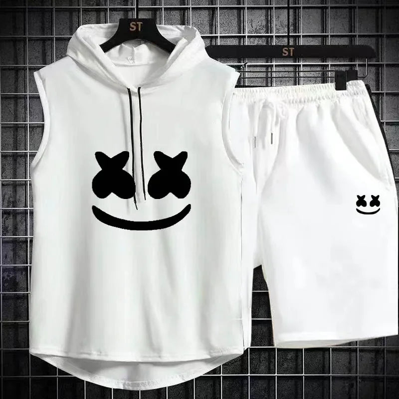 Summer Men's Casual Hooded Tracksuit Set