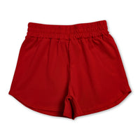 Red kids girls summer yoga active shorts