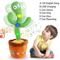Talking Cactus Baby Toy Dancing Cactus Repeats What You say for Kids with English Songs Dancing Toy for Gift Toddle Girls Boys