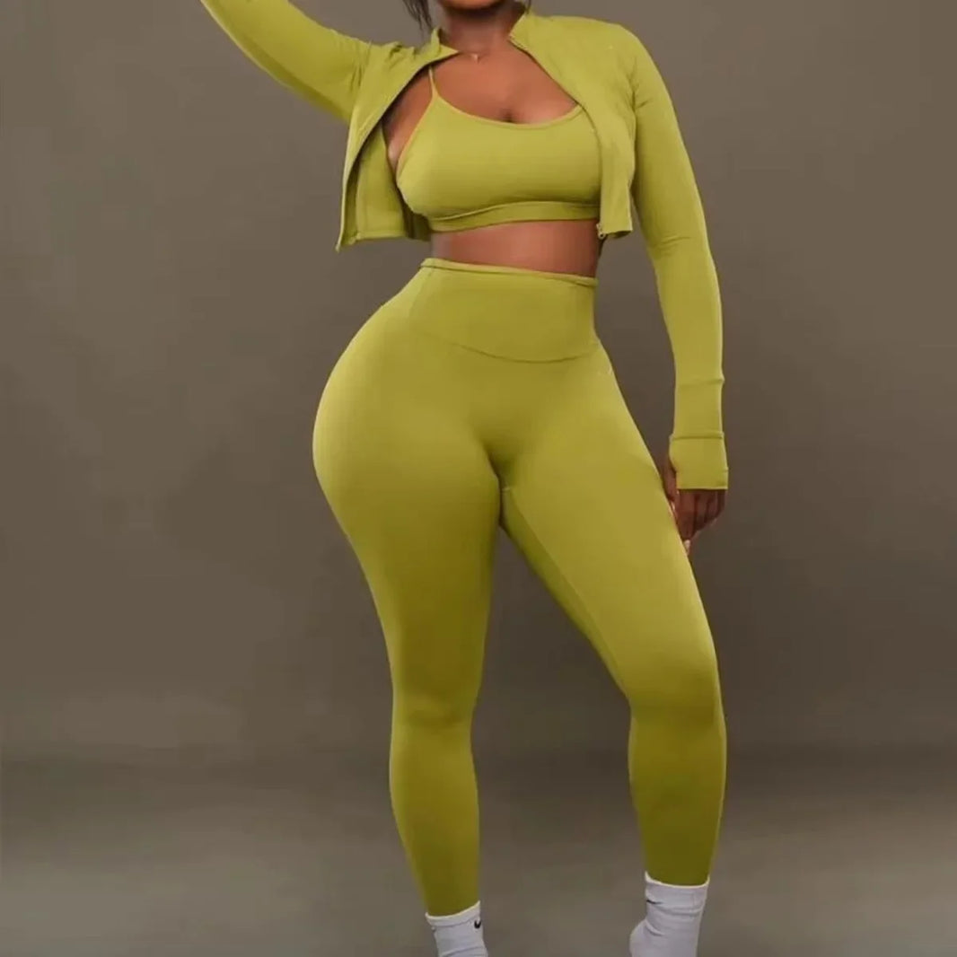 3-Piece Fashion Stretchy Tracksuit Set