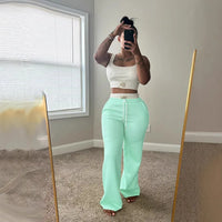 Solid Tank Top + Drawstring Pants Set