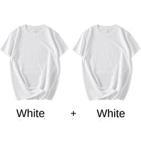 2-Pack Unisex Cotton White Loose Fit T-Shirts