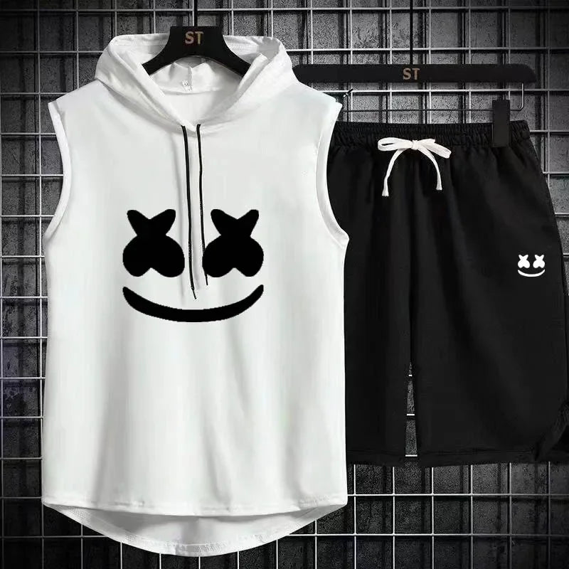Summer Men's Casual Hooded Tracksuit Set