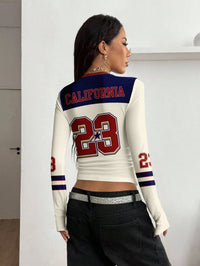 Y2K Racing Bustier Tee - Two Tone Moto Style