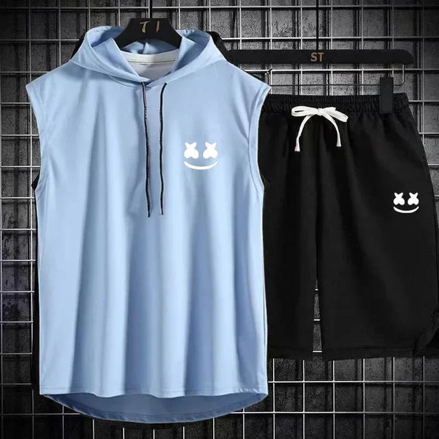 Summer Men's Casual Hooded Tracksuit Set