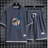 Men's Waffle Summer Casual Tracksuit Set