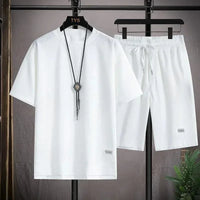 Men's Waffle Summer Casual Tracksuit Set
