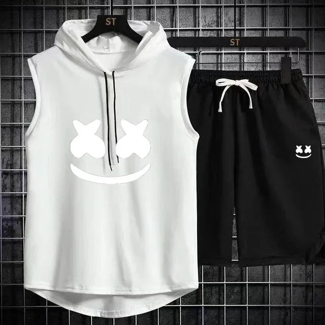 Summer Men's Casual Hooded Tracksuit Set