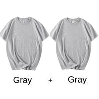 2-Pack Unisex Cotton White Loose Fit T-Shirts