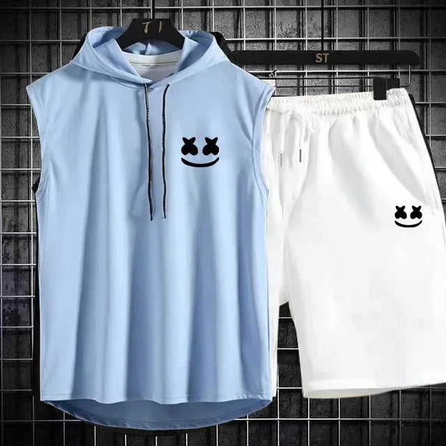 Summer Men's Casual Hooded Tracksuit Set