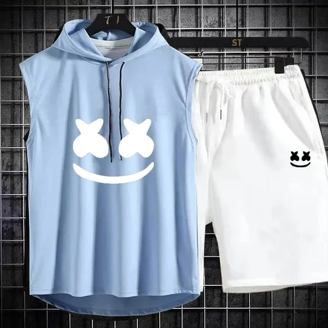 Summer Men's Casual Hooded Tracksuit Set