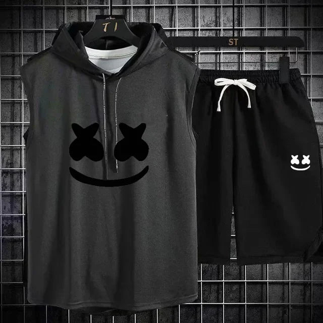 Summer Men's Casual Hooded Tracksuit Set