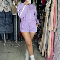 Color Block Drawstring and Jacket Shorts