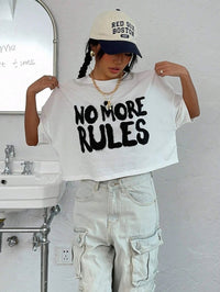 No More Rules Cotton Women's Crop T-Shirt