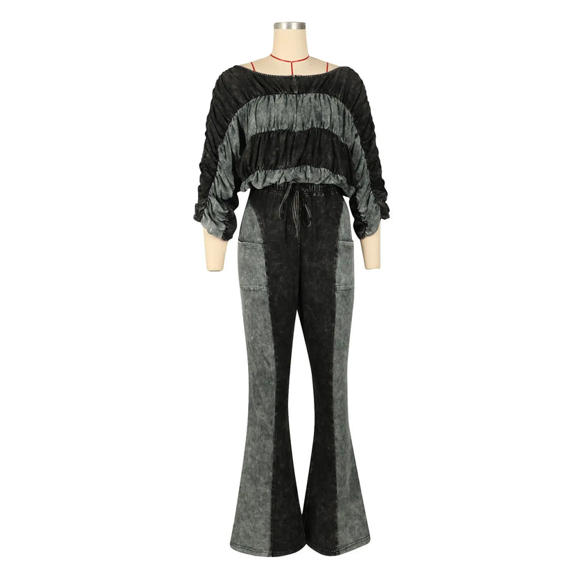 Off Shoulder Flare Pants set