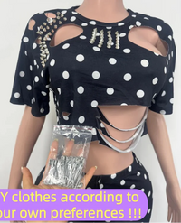 Polka Dot Two-Piece Pants Set