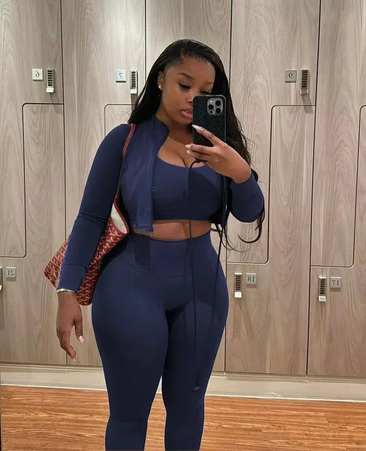 3-Piece Fashion Stretchy Tracksuit Set