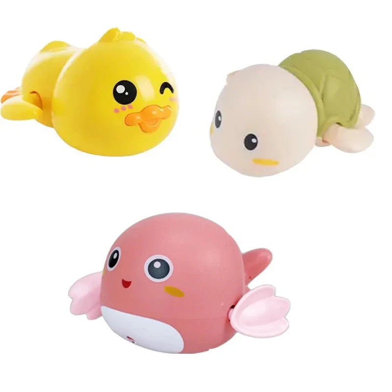 Baby Badespielzeug für Kinder, Wasserspiel, kleine gelbe Ente, schwimmendes Baby, Kinder spielen mit Wasser, Entchen, kleine Schildkröte, Jungen und Mädchen