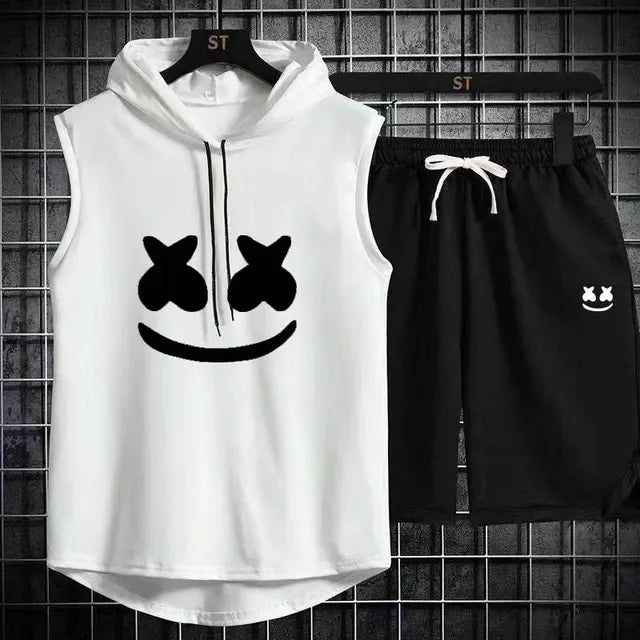 Summer Men's Casual Hooded Tracksuit Set