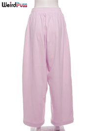 High Waist Corduroy Wide Leg Pants Women