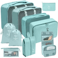 7/8/9/10-Pcs Travel Organizer Packing Cubes Set – Portable Luggage Storage Bags for Clothes, Shoes & Accessories