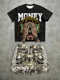 Men's 3D Print Summer Short-Sleeve Set