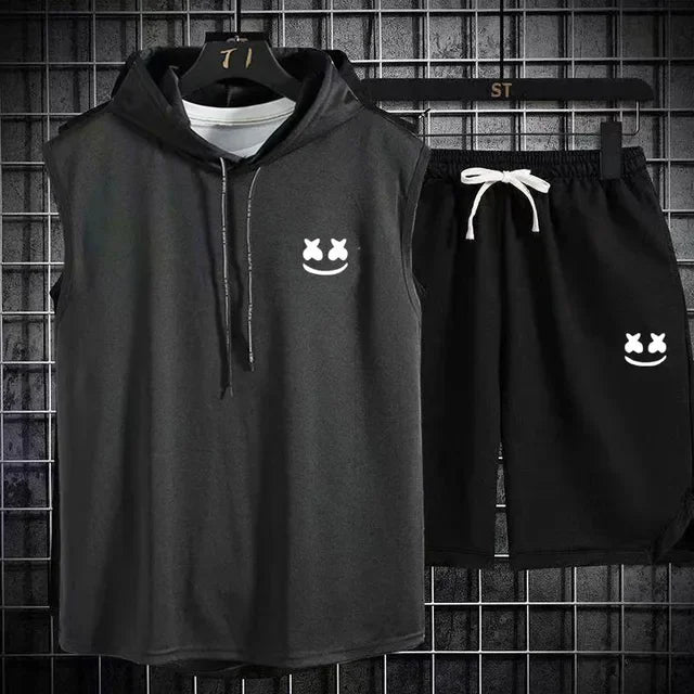 Summer Men's Casual Hooded Tracksuit Set