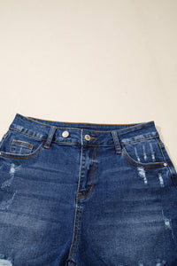 Holland Hem Distressed Whiskery Shorts