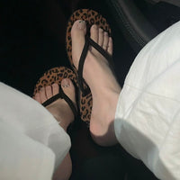Leopard Print Flip Flops Women Summer Sandals