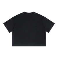 Alone Streetwear Tee Cropped Boxy T-Shirt Y2K 250GSM Summer Black Short Sleeve Crew Neck