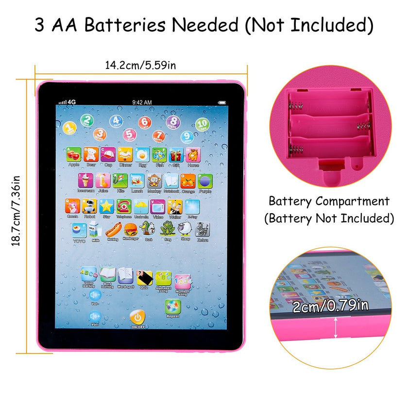 Baby Lern-Tablet, pädagogische Mini-Pads, Spielzeug zum Anfassen und Lernen, Kleinkind-Tablet für ABC, Zahlen, Wörter, Geschenk für Jungen und Mädchen im Alter von 1-6 Jahren