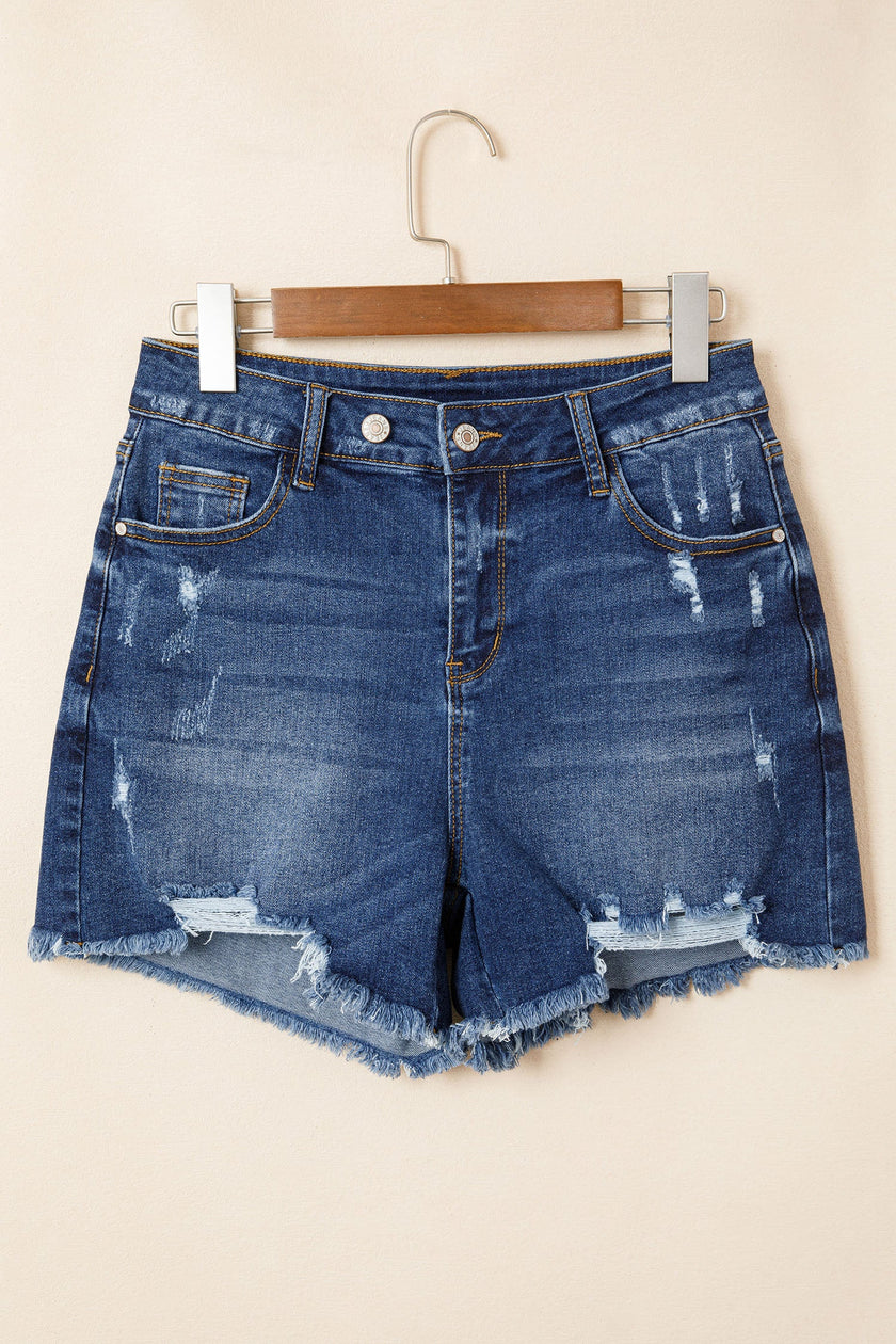 Holland Hem Distressed Whiskery Shorts
