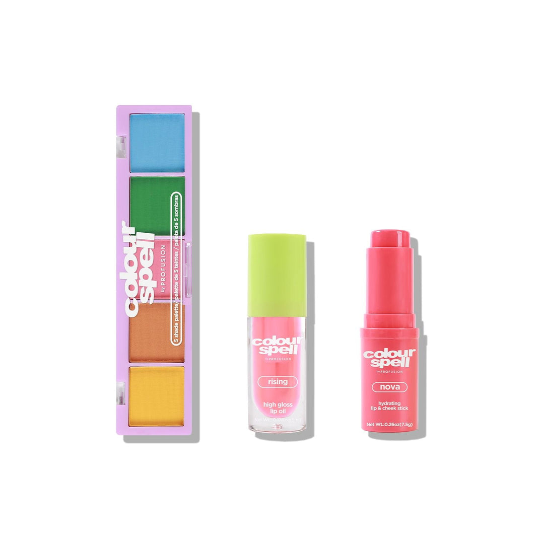 Verspielte Kollektion – Lippenöl, Rouge & Lidschatten