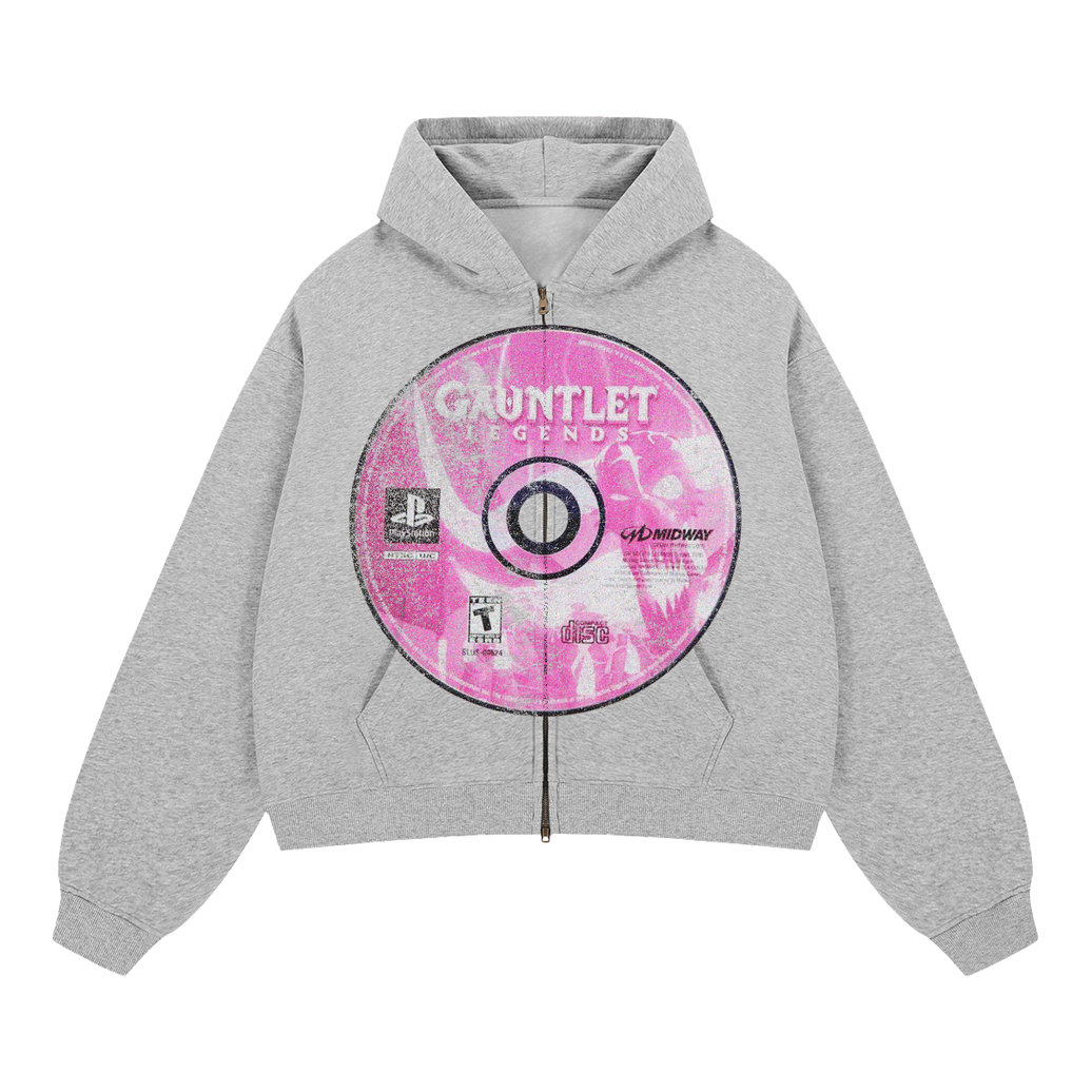 Gauntlet Unisex Zip Up Cropped Boxy Hoodie 380 GSM Sweatshirt For Streetwear And Layering