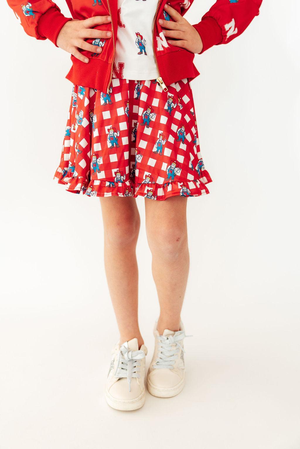 Nebraska Plaid Herbie Husker Twirl Skort