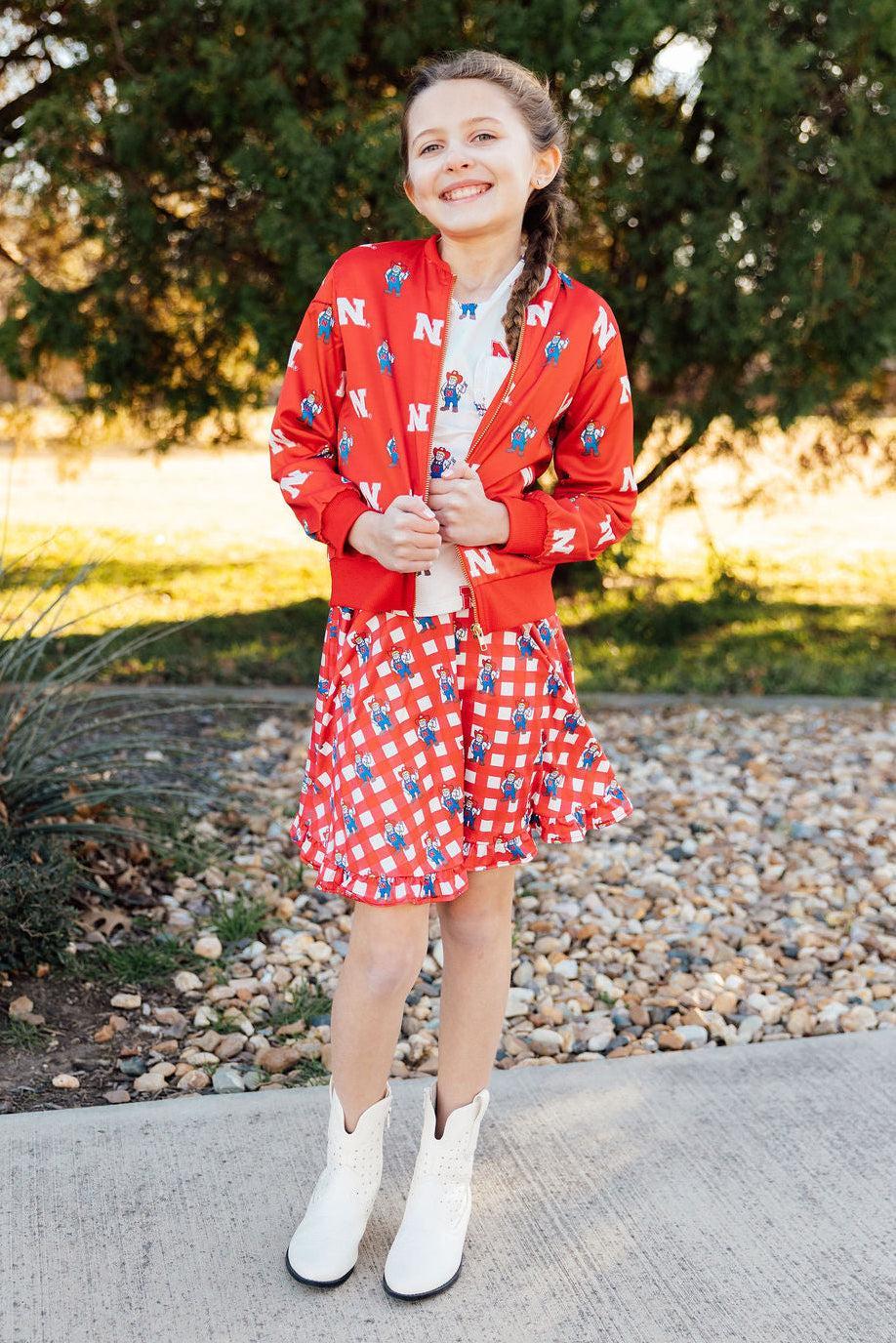 Nebraska Plaid Herbie Husker Twirl Skort