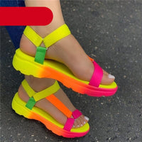 Multi Colors Casual Shoes Woman Flat Comfortable Sandals Female Light Sandals Flat Comfort Slip-On Elastic Ankle Strap Slingback Light Weight Casual Walking Sandals