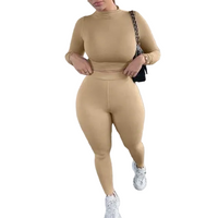 Two Piece Sets Tracksuits High Waist Stretchy Sportswear Hot Crop Tops And Leggings