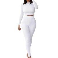 Two Piece Sets Tracksuits High Waist Stretchy Sportswear Hot Crop Tops And Leggings